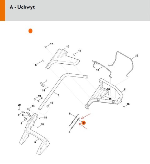 Cięgno do kosiarki napęd kół VIKING STIHL Cięgno do kosiarki napęd kół VIKING STIHL